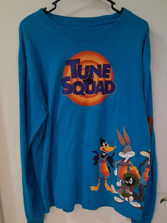 Disney Other - Space Jam Looney Tunes Tune Squad Graphic Print Blue Long Sleeve Tee Unisex L